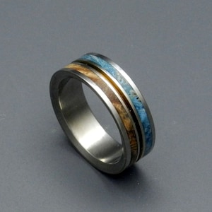 Titanium wedding ring, wedding band, wooden ring, men's ring, woman's ring, box elder wood, titanium ring HEAVEN ON EARTH image 1