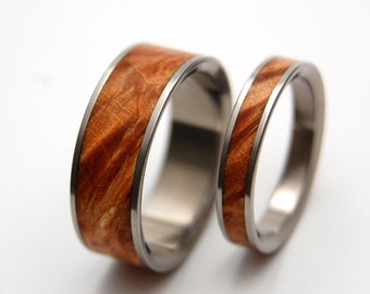 wedding rings, titanium rings, wood rings, mens rings, Titanium Wedding Bands, Eco-Friendly Rings, Wedding Rings - YOU AT SUNRISE