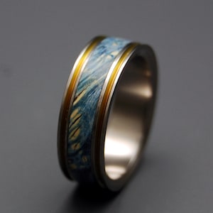 Titan Ehering, Holzring, Ehering, Holzring, etwas Blaues, Männerring, Frauenring, Bronze, Ehering - TRUE PARTNER