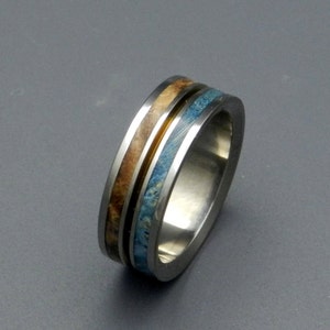 Titanium wedding ring, wedding band, wooden ring, men's ring, woman's ring, box elder wood, titanium ring HEAVEN ON EARTH image 2