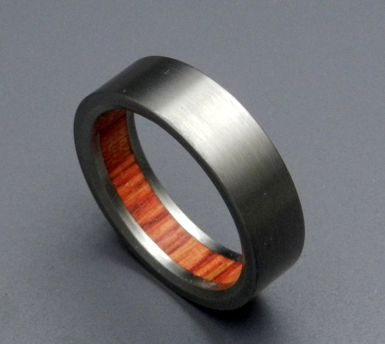Wooden Wedding Ring Titanium Wedding Band wedding rings Etsy