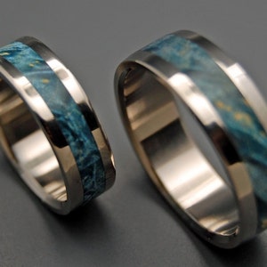 wedding rings, titanium rings, wood rings, mens rings, womens ring, Titanium Wedding Bands, Eco-Friendly Rings STARRY STARRY NIGHT image 4