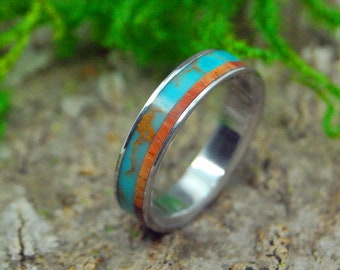 wedding rings, titanium rings, wood rings, womens ring, Titanium Wedding Bands, Eco-Friendly Rings - TULIPS IN TIBET