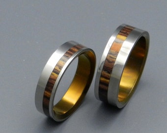 Wooden Ring, Titanium Wedding Ring, Men's Ring, Women's Ring, Unique Wedding Ring, Commitment Ring, Engagement Ring - LOVEBUZZ