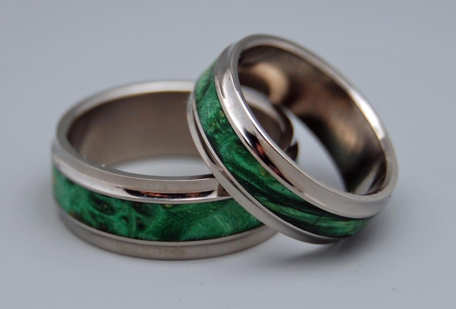 Wooden Wedding Ring Titanium Wedding Band Wedding Rings | Etsy