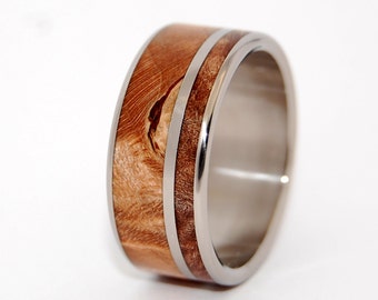 Wooden Wedding Rings, titanium ring, titanium wedding rings, Eco-friendly rings, mens ring, womens rings, wood rings - TWO SOLITUDES