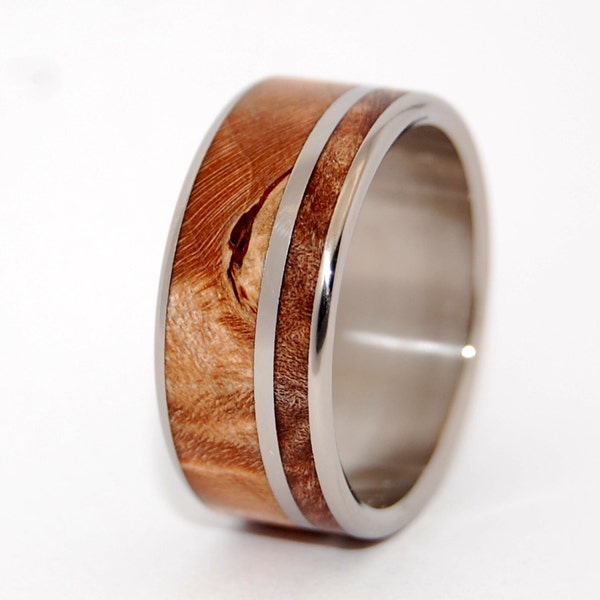 Wooden Wedding Rings, titanium ring, titanium wedding rings, Eco-friendly rings, mens ring, womens rings, wood rings - TWO SOLITUDES