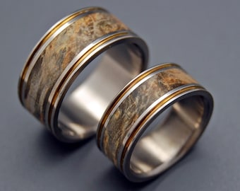 Houten trouwringen, titanium ring, titanium trouwringen, milieuvriendelijke ringen, herenring, damesringen, houten ringen - ALCHEMIST