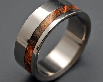 wood ring, Wooden Wedding Rings, Titanium ring, wedding band, wooden ring, men's ring, woman's ring, titanium ring - ROOM WITH a VIEW