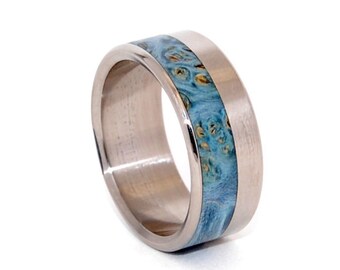 Wooden Wedding Rings, Titanium Wedding Band, wedding rings, titanium rings, men's rings, women's rings, wood rings - MEADOW