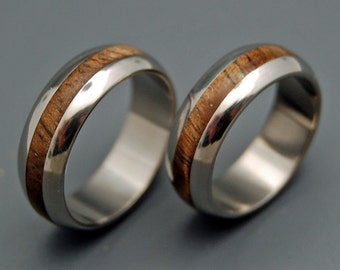 wedding ring, titanium rings, wood rings titanium wedding ring, men’s ring, women’s ring - MAHALO