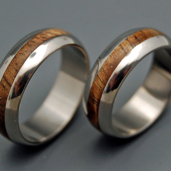 wedding ring, titanium rings, wood rings titanium wedding ring, men’s ring, women’s ring - MAHALO