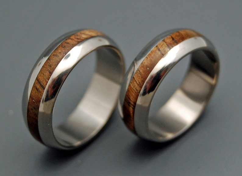 anillo de boda, anillos de titanio, anillos de madera titanio boda anillo, anillo de los hombres, anillo de mujeres MAHALO imagen 1