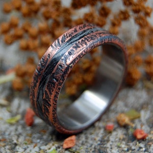 unique ring, Titanium wedding ring, wedding ring, titaniun rings, mens ring, womens rings, eco-friendly - ROUGH READY REFINED