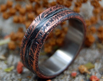 unique ring, Titanium wedding ring, wedding ring, titaniun rings, mens ring, womens rings, eco-friendly - ROUGH READY REFINED