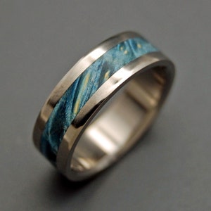Wooden Wedding Rings, Titanium Wedding Band, wedding rings, titanium rings, men's rings, women's rings, wood ring STARRY STARRY NIGHT image 5