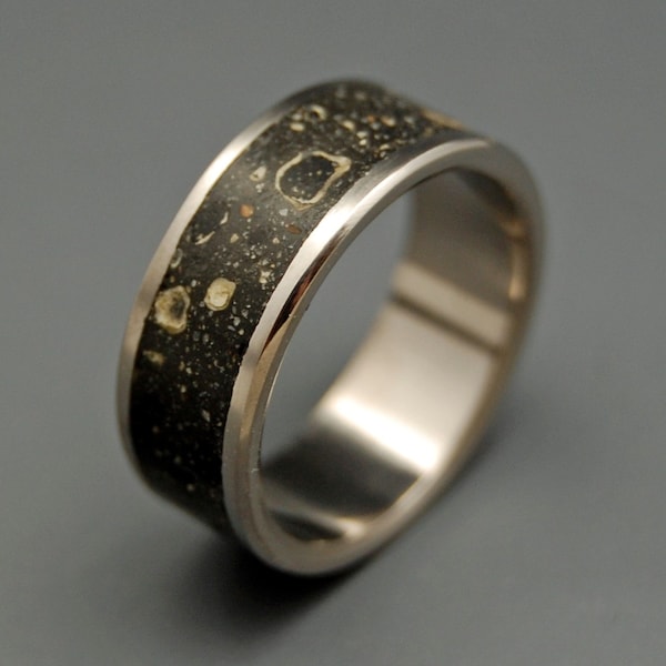 Black rings, Titanium Concrete Wedding Ring, Unique Wedding Ring, Mens Rings, Womens Rings, Eco-Friendly Rings - CONCRESCO
