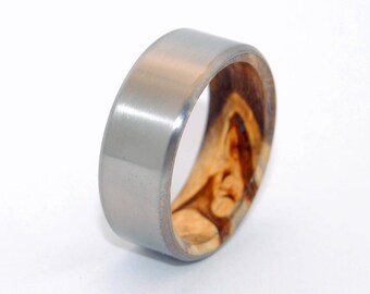 wedding rings, titanium rings, wood rings, mens rings, Titanium Wedding Bands, Eco-Friendly Wedding Rings, - LIGHT BUCKEYE KORE