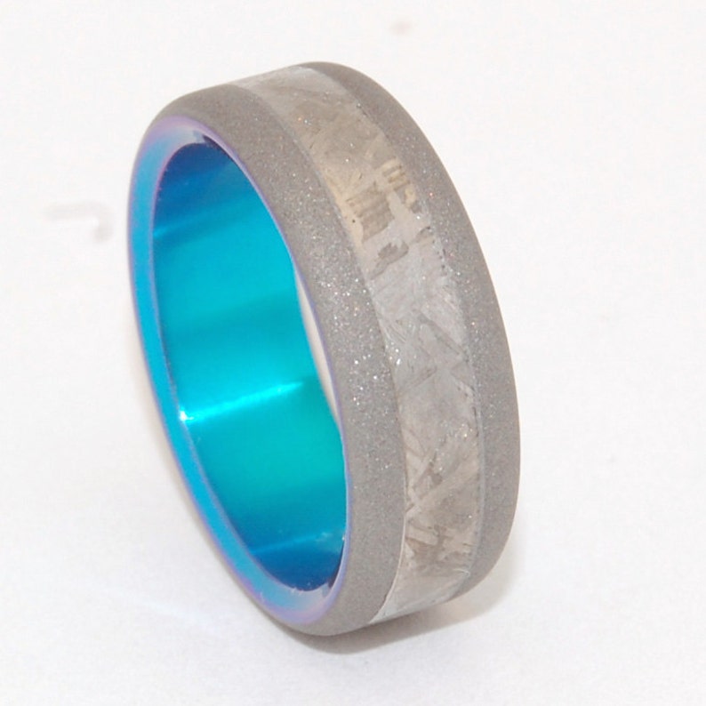 Wedding Ring Meteorite Titanium Ring M3 Mens Ring | Etsy