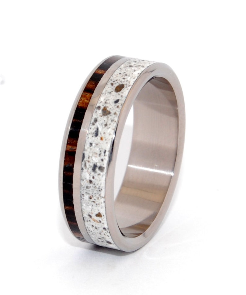 wedding ring, titanium rings, wood rings titanium wedding ring, concrete ring, mens ring, womens ring TRUTH image 1
