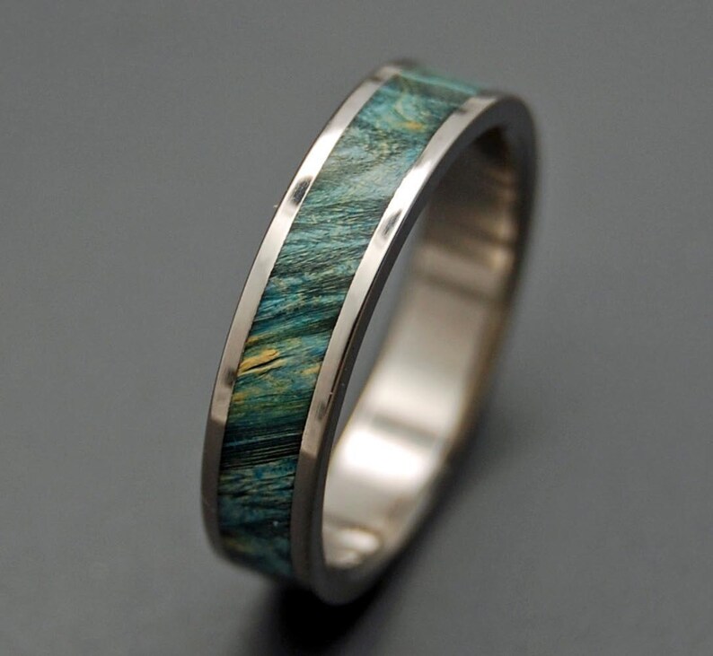 wedding rings, titanium rings, wood rings, mens rings, Titanium Wedding Bands, Eco-Friendly Rings, Wedding Rings STARRY STARRY NIGHT image 3