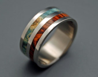 wedding rings, titanium rings, wood rings, men's ring, women's ring, unique ring, engagement, commitment - TWO KINGS UNITE