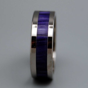 Titanium wedding ring, wedding band, purple ring, men's ring, woman's ring, resin, titanium ring, marble AFTER THE RAIN image 2