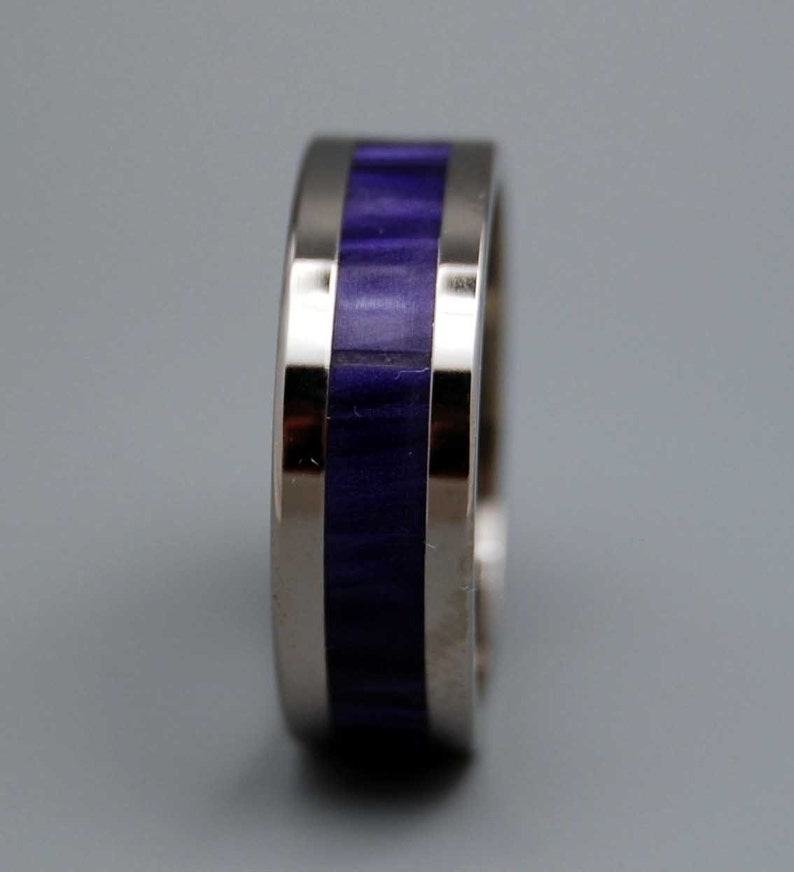 Titanium wedding ring, wedding band, purple ring, men's ring, woman's ring, resin, titanium ring, marble AFTER THE RAIN image 2