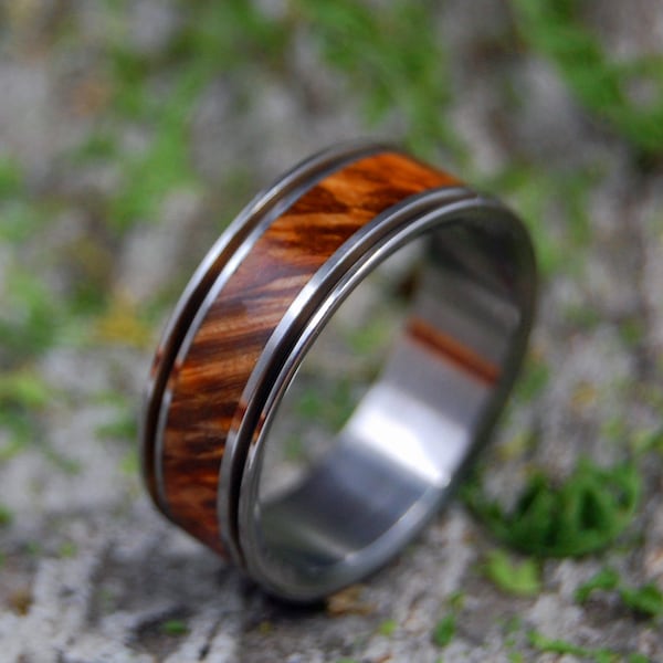 Wooden Wedding Rings, titanium wedding rings, box elder rings, wood rings, men's ring, women's wedding rings, engagement rings -  ALCHEMIST