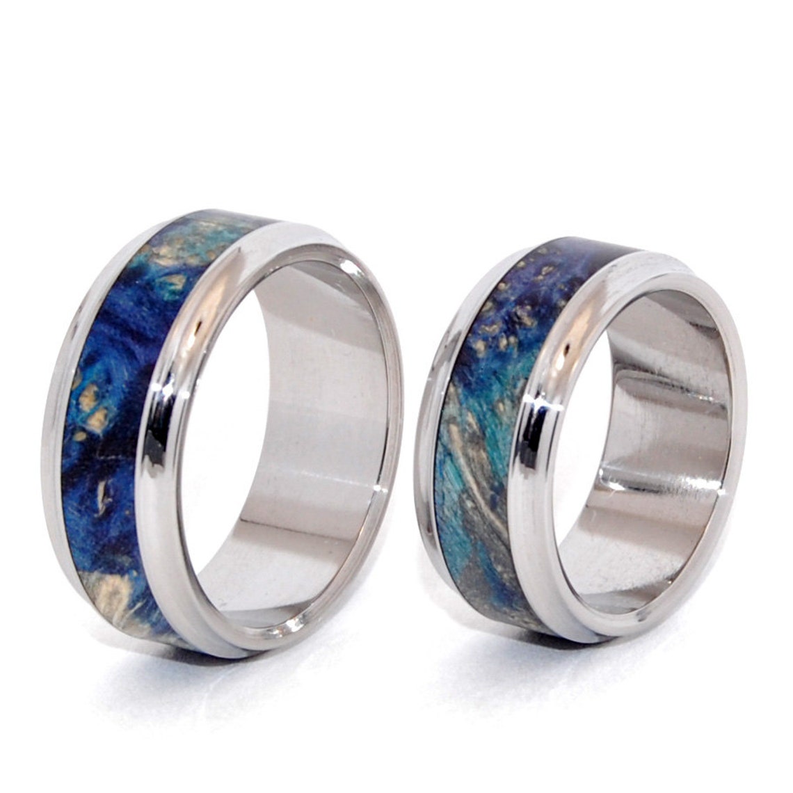 Wooden Wedding Rings Titanium Ring Titanium Wedding Rings Etsy