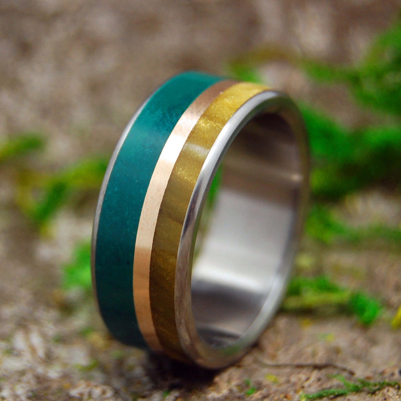 Mens Ring Jade Wedding Rings Titanium Rings Wood Rings Etsy