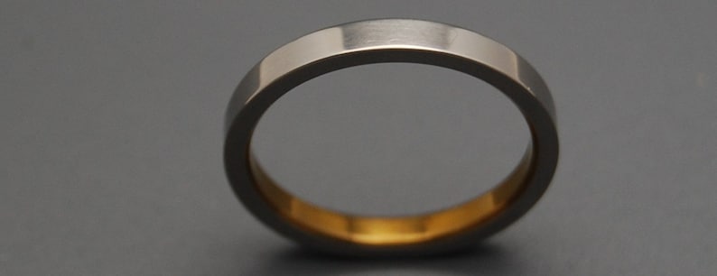 Titanium Wedding ring, Mens Ring, Womens Ring, Anodized Ring, bronze ring, Eco-Friendly Ring, Unique Rings SLIM SLEEK and BRONZE image 3