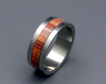 wedding rings, titanium rings, wood rings, mens rings, Titanium Wedding Bands, Eco-Friendly Rings, Wedding Rings - TULIP