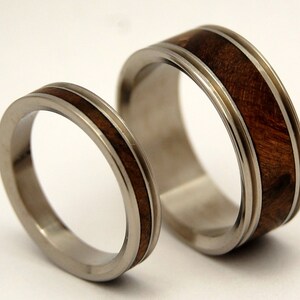 Wooden Wedding Rings, titanium ring, titanium wedding rings, Eco-friendly rings, mens ring, womens rings, wood rings MIRACLES HAPPEN image 3