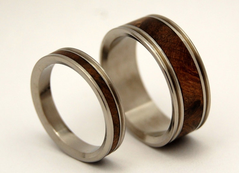 Wooden Wedding Rings, titanium ring, titanium wedding rings, Eco-friendly rings, mens ring, womens rings, wood rings MIRACLES HAPPEN image 3