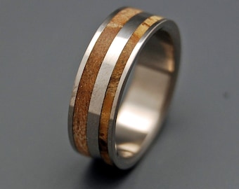 wedding rings, titanium rings, wood rings, mens rings, Titanium Wedding Bands, Eco-Friendly Rings, Wedding Rings - TIME CAPSULE