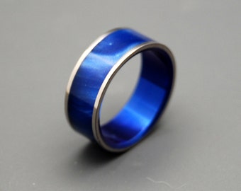 wedding rings, titanium rings, wood rings, mens rings, Titanium Wedding Bands, Eco-Friendly Rings, Wedding Rings - MIDNIGHT