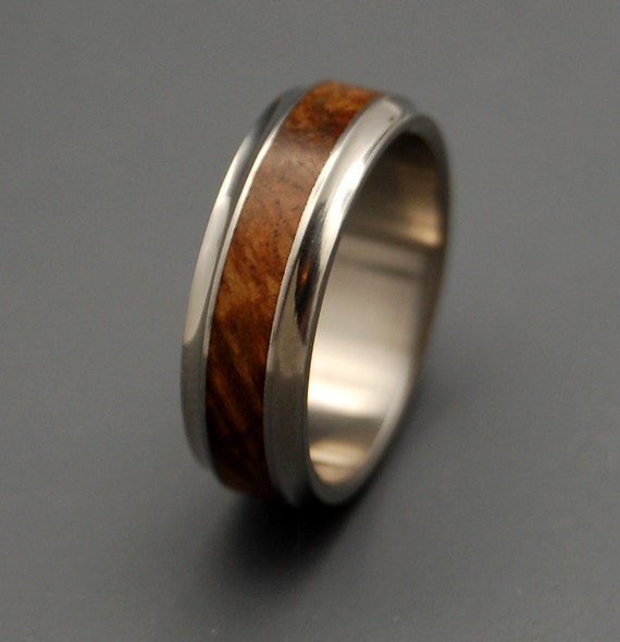 Items similar to Wooden Wedding Rings, Titanium wedding ring, wedding ...