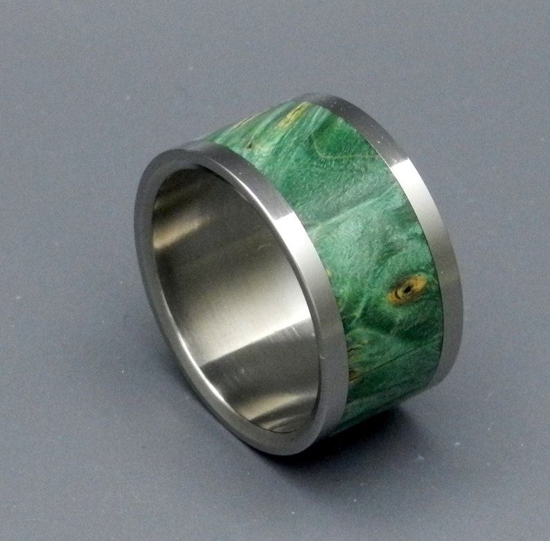 wedding rings, titanium rings, wood rings, mens rings, womens ring, Titanium Wedding Bands, Eco-Friendly Rings AURORA BOREALIS image 4