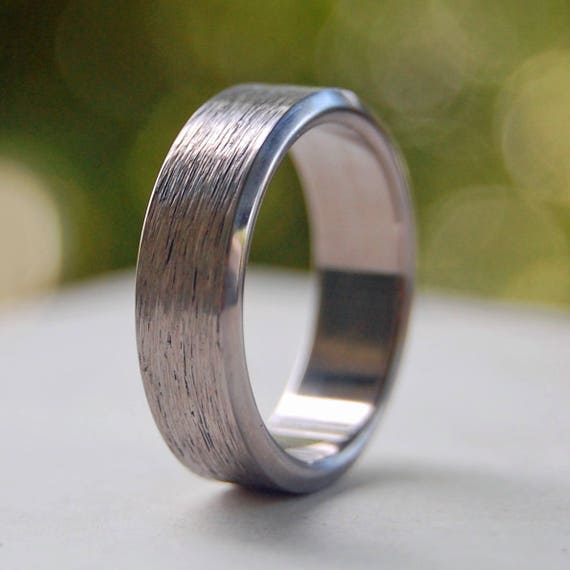 Scratched titanium ring sale