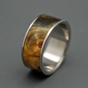 Titanium rings, wood rings, mens rings, Titanium Wedding Bands, Eco-Friendly Rings, Wedding Rings SWIMMING IN the DARK image 3