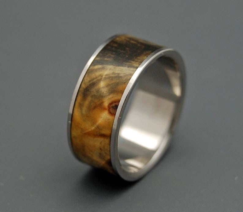 Titanium rings, wood rings, mens rings, Titanium Wedding Bands, Eco-Friendly Rings, Wedding Rings SWIMMING IN the DARK image 3