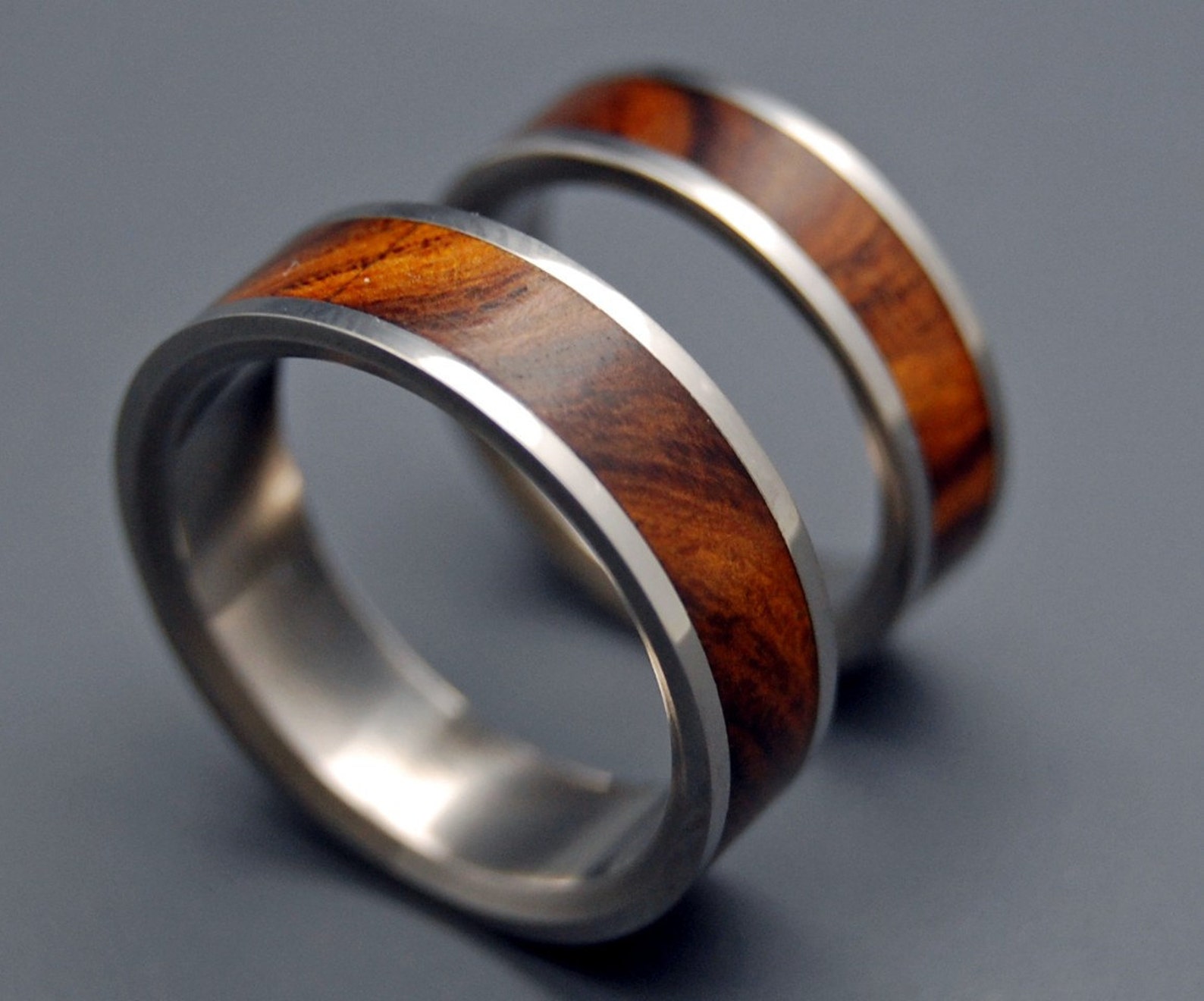 Wooden Wedding Rings Titanium Wedding Band Wedding Rings - Etsy
