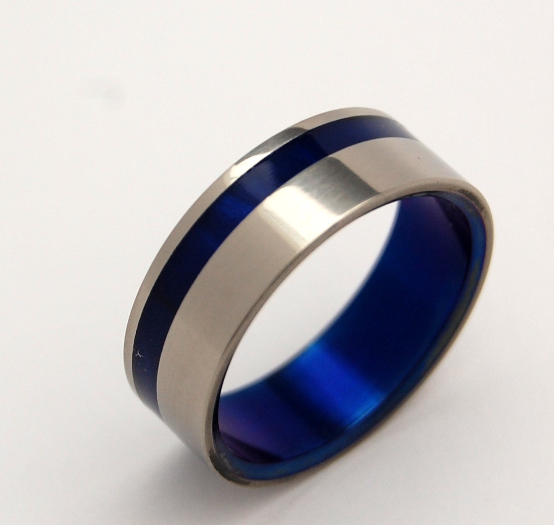 Titanium Wedding Ring Titanium Ring Something Blue Mens - Etsy Canada
