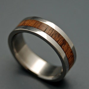 Wooden Wedding Rings, wood rings, titanium wedding rings, titanium rings, koa wood, engagement ring, commitment ring NALU image 2