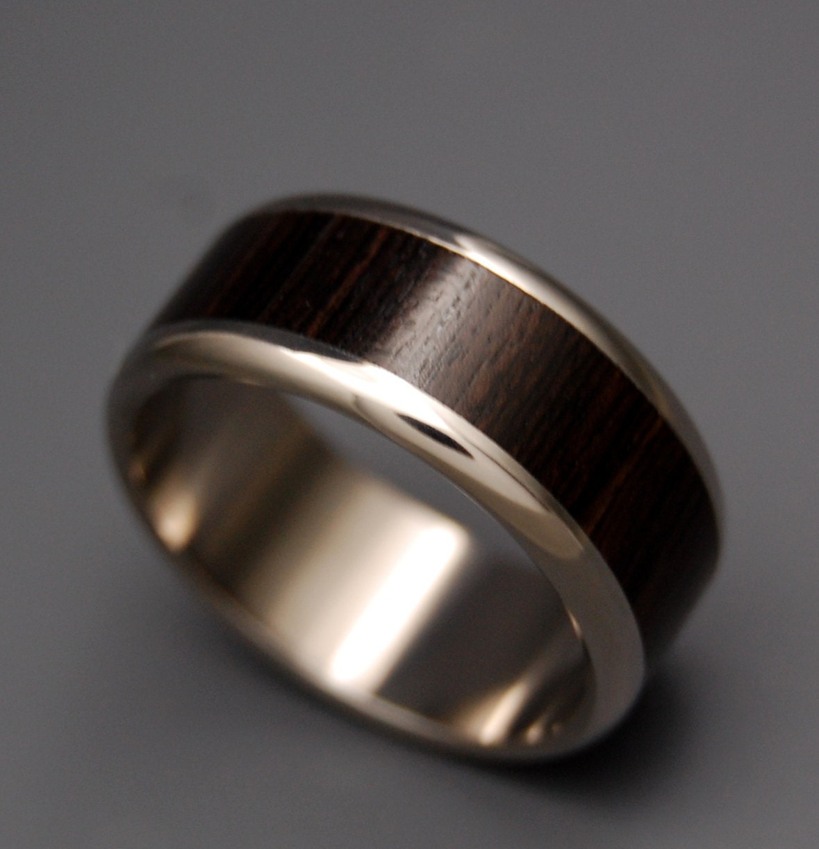Wooden Wedding Rings titanium wedding rings box elder wood | Etsy