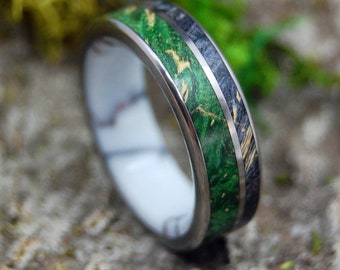 Wooden Wedding Rings, titanium ring, titanium wedding rings, Eco-friendly rings, mens ring, womens rings, wood rings - LIGHT OF DAY