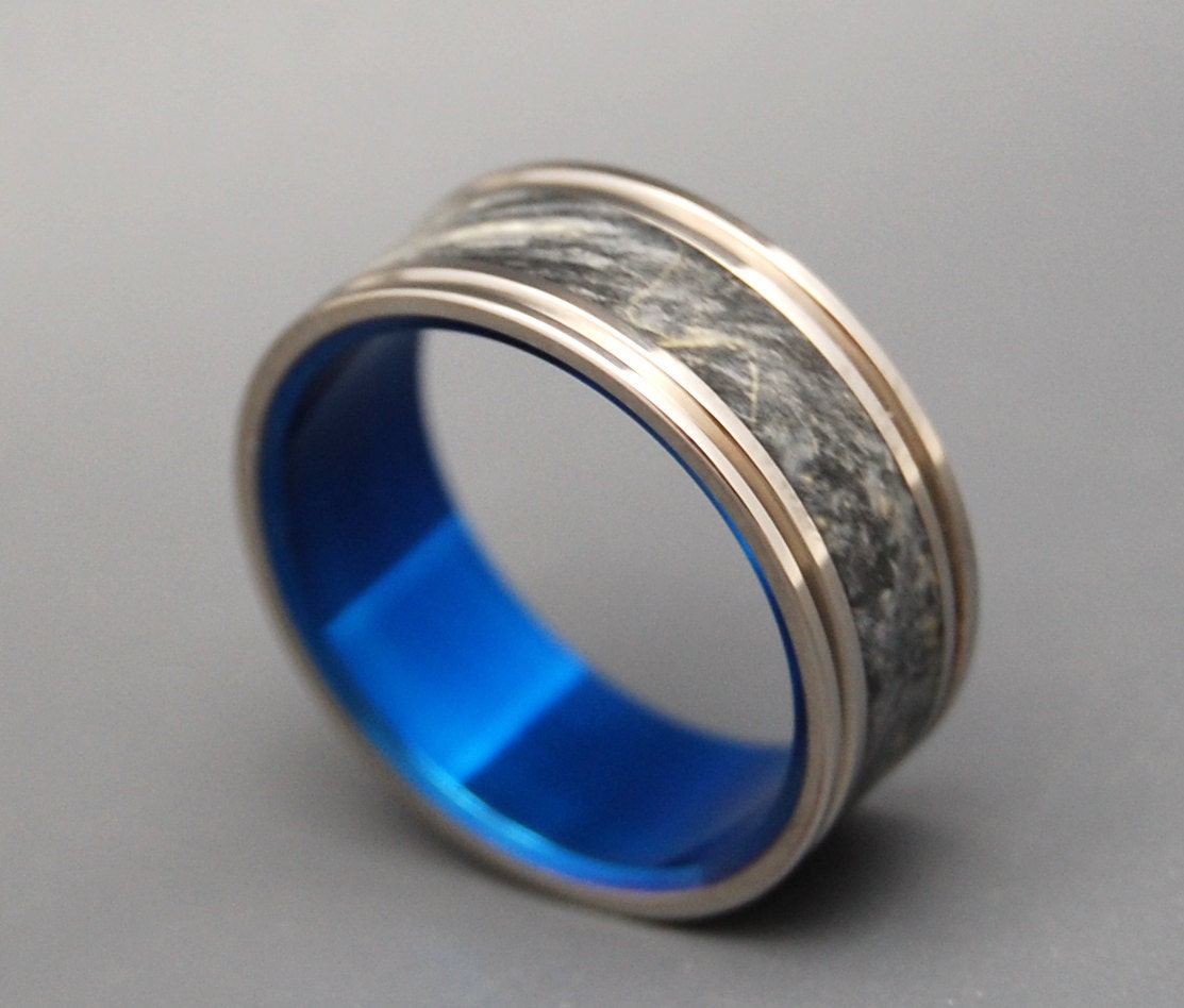 Black rings Titanium wedding ring wedding band wood ring | Etsy