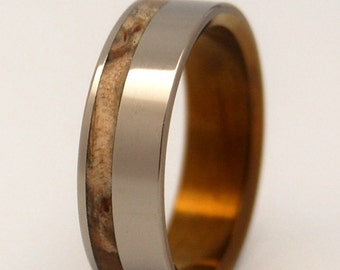 wedding rings, titanium rings, wood rings, mens rings, Titanium Wedding Bands, Eco-Friendly Wedding Rings, Wedding Rings - SILVER FAUN
