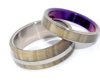 wedding rings, titanium rings, wood rings, mens rings, Titanium Wedding Bands, Eco-Friendly Rings, Wedding Rings - HAPPY LOVE